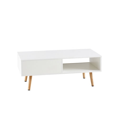 ZLERP Mid Century Modern Coffee Table with Storage, 41.3 Inch Rectangle ...