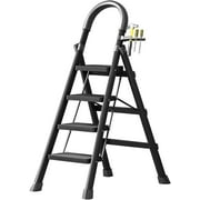 ZLERP Step Ladder 3 Step Ladder Folding Step Stool,Step Stools for Adults, 3 Step Stool with Anti-Slip and Wide Pedal,Portable Foldable Step Ladder with Handgrip Black 4 Step Ladder