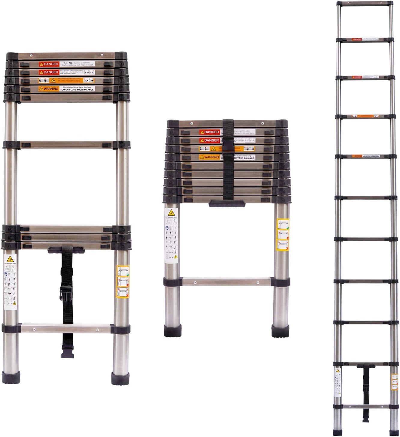 ZLERP Telescopic Ladder Foldable Telescoping Extension Ladder Loft ...