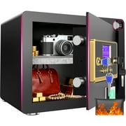 SYSENFO 1.5 Cuft Home Security Safe Box with Digital Keypad, Adjustable Shelf, Fireproof & Waterproof Bag