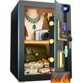 thumbnail image 1 of SYSENFO 3.5 Cuft Large Safe Box, Digital Keypad Home Security Safe With Fireproof Bag & Alarm System(Black), 1 of 11