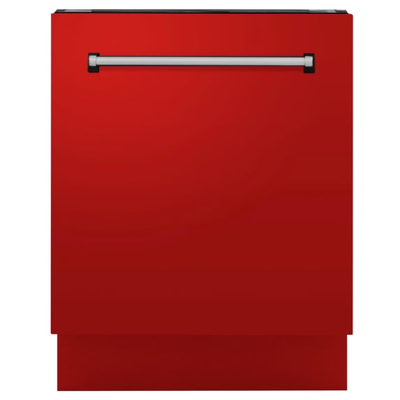 24" Top Control Tall Tub Dishwasher in Red Matte with Stainless Steel Tub and 3rd Rack (DWV-RM-24)