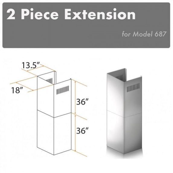ZLINE KITCHEN AND BATH 2PCEXT687 hood accessories