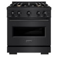 thumbnail image 1 of ZLINE 30" 4.2 cu. ft. Classic Dual Fuel Range in Black Stainless Steel with 4 Brass Burners, CDRB-BR-30, 1 of 1
