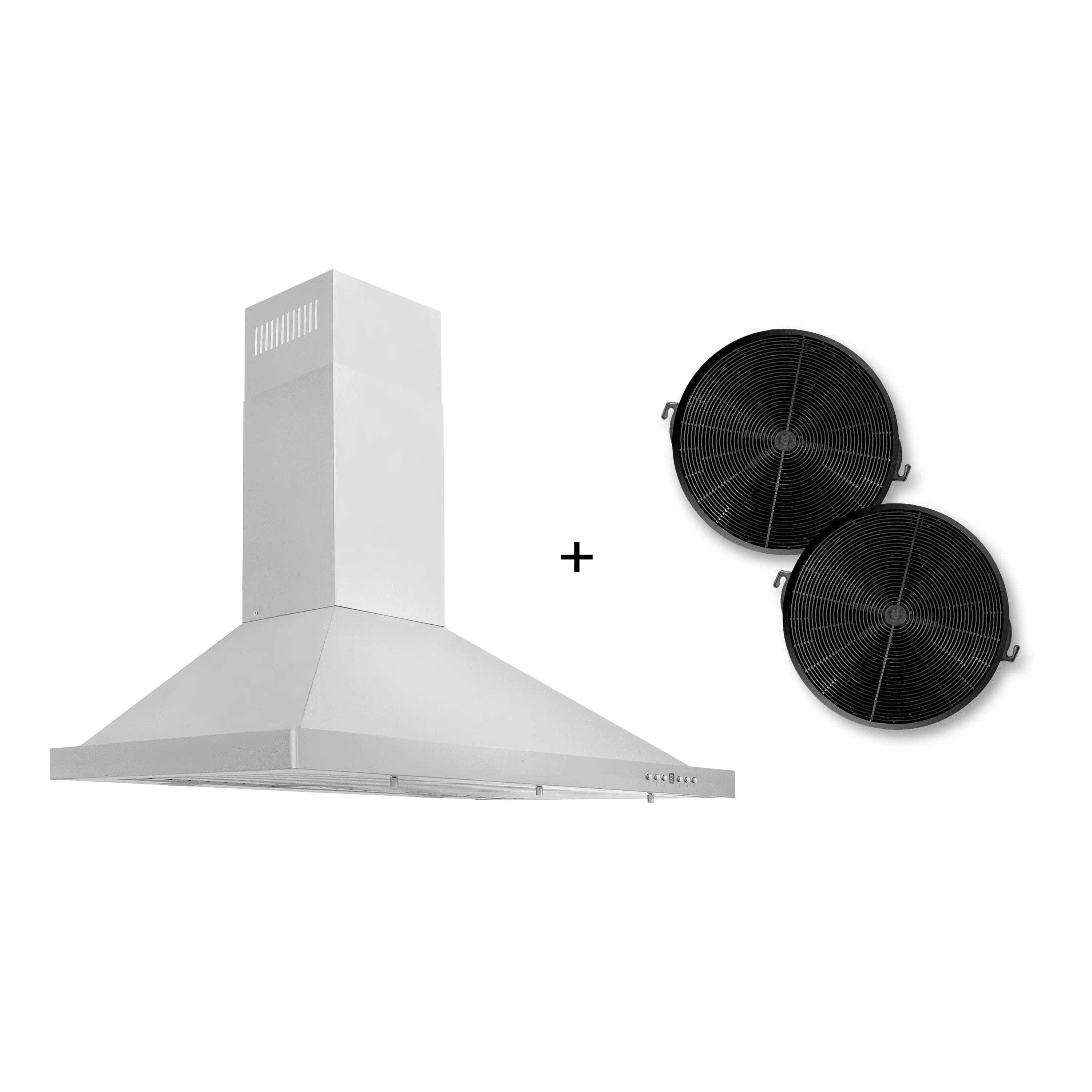 Stainless Steel 30" Convertible Wall Mount Range Hood with Charcoal Filters