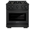 thumbnail image 1 of ZLINE 30 in. 4.2 cu. ft. Gas Range with Convection Gas Oven in Black Stainless Steel with 4 Brass Burners (HGRB-BR-30), 1 of 2