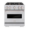 thumbnail image 1 of ZLINE 30 in. 4.2 cu. ft. Classic Gas Range with Convection Gas Oven in Stainless Steel with 4 Brass Burners (CGR-BR-30), 1 of 2
