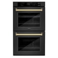 thumbnail image 1 of ZLINE 30 in. Autograph Edition Professional Convection Double Wall Oven with Air Fry and Self Clean in Black Stainless Steel with Polished Gold Handles (WADBZ-30-G), 1 of 2