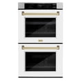 thumbnail image 1 of ZLINE 30 in. Autograph Edition Professional Convection Double Wall Oven with Air Fry and Self Clean in Stainless Steel with White Matte Doors and Champagne Bronze Handles (WADZ-WM-30-CB), 1 of 2