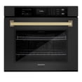 thumbnail image 1 of ZLINE 30 in. Autograph Edition Professional Convection Single Wall Oven with Air Fry and Self Clean in Black Stainless Steel with Champagne Bronze Handle (WASBZ-30-CB), 1 of 2