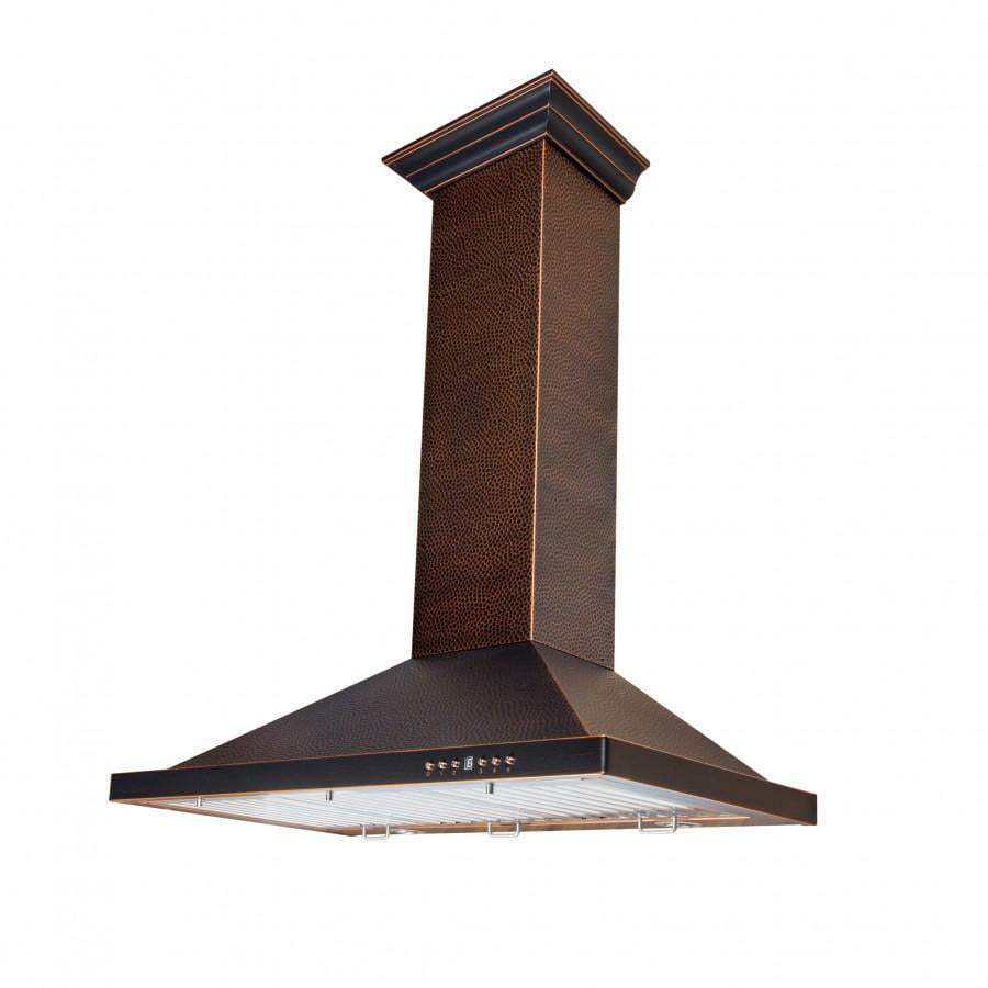 Hand-Hammered Copper 30" Convertible Wall Mount Range Hood