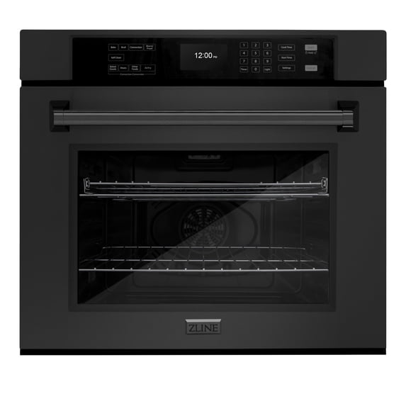 ZLINE 30" Professional Single Wall Oven with Air Fry and Self-Clean in Black Stainless Steel, WASB-30