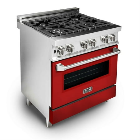 ZLINE - Professional 4 Cu. Ft. Freestanding Dual Fuel Convection Range - Matte red