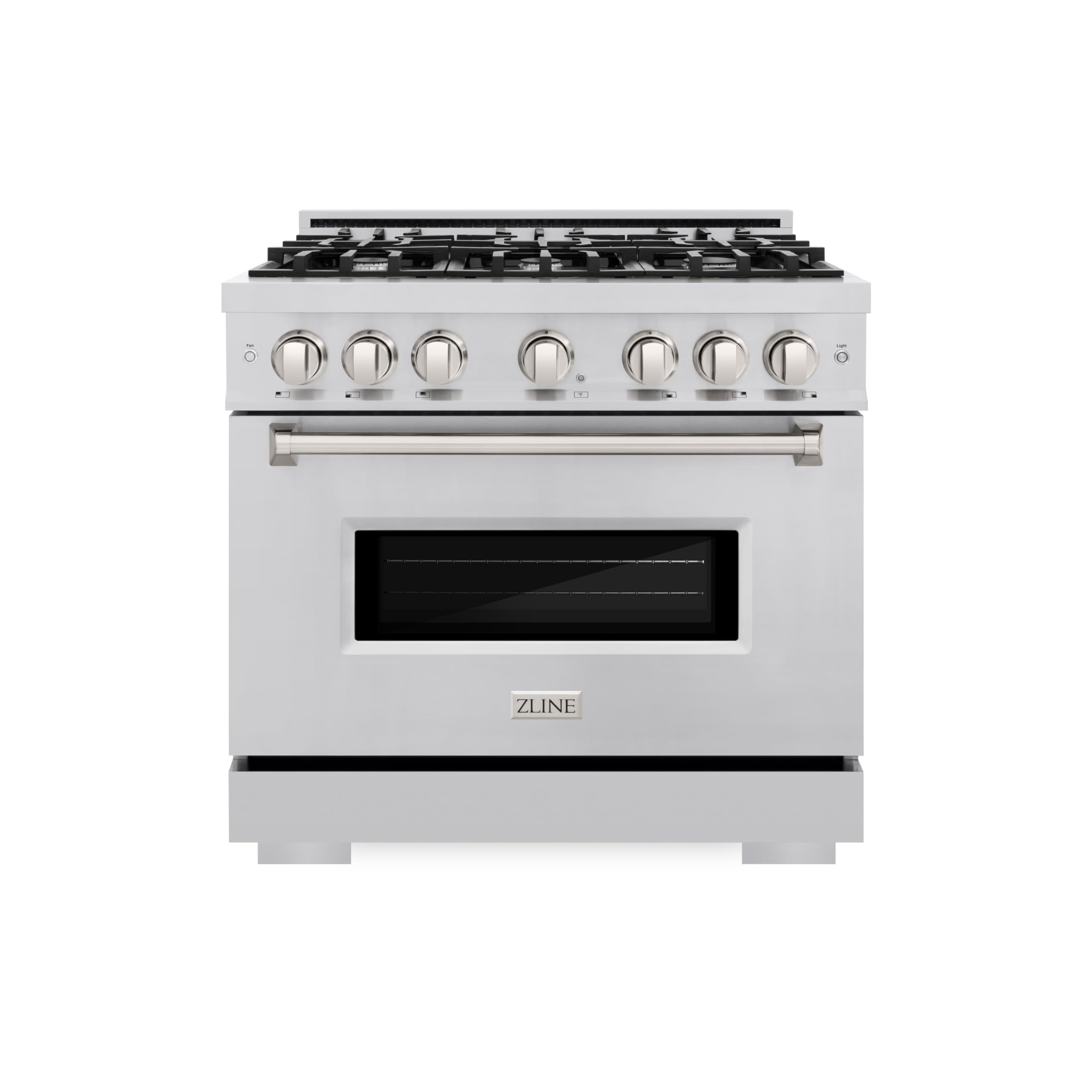 ZLINE 36 in. 5.2 cu. ft. Classic Dual Fuel Range with 6 Burner Gas Cooktop and Electric Convection Oven in Stainless Steel (CDR36)