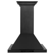 ZLINE 36" Convertible Vent Wall Mount Range Hood in Black Stainless Steel with Crown Molding (BSKBNCRN-36)