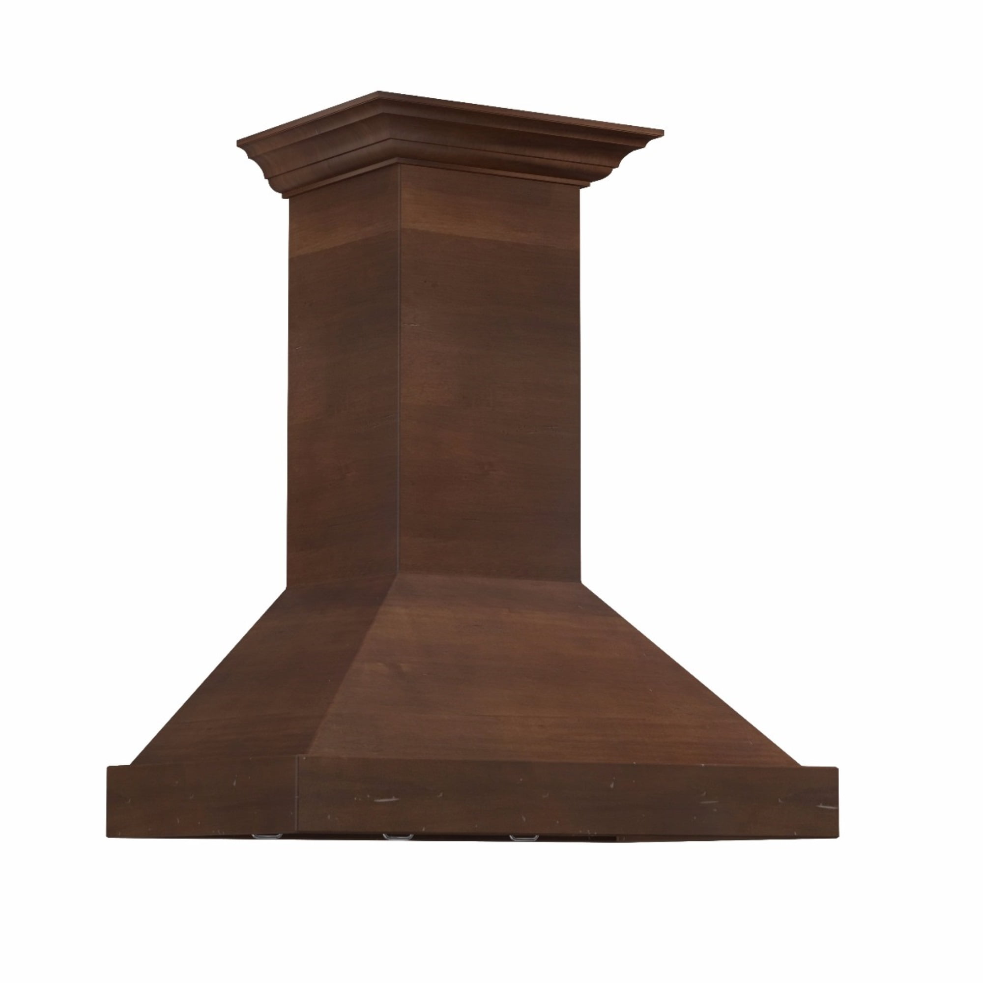 36" Distressed Walnut and Stainless Steel Wall Mounted Range Hood