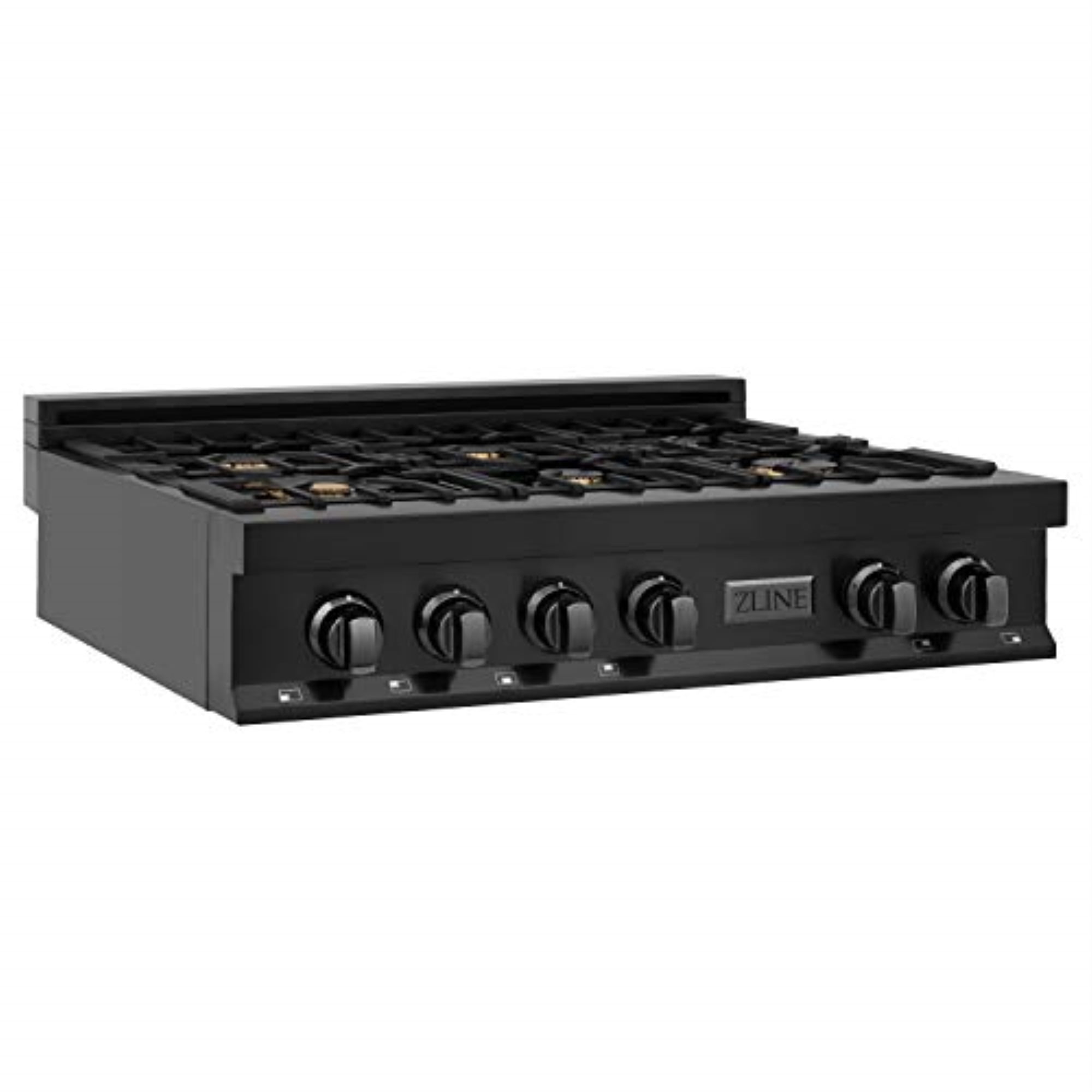 ZLINE 36 In. Porcelain Rangetop In Black Stainless Steel With 6