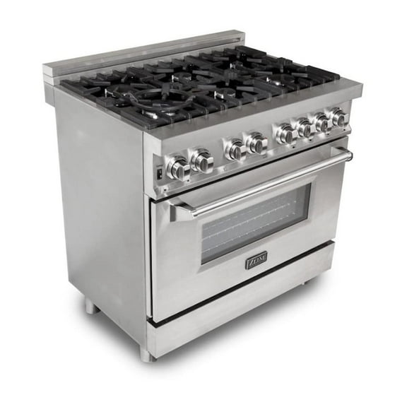 ZLINE 36 in. Professional 4.0 cu. ft. 4 Gas Burner/Electric Oven Range in Stainless Steel (RA36)