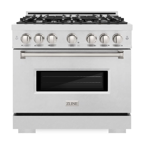 ZLINE 36 in. 5.2 cu. ft. Classic Gas Range with 6 Burner Cooktop and Convection Gas Oven in DuraSnow Stainless Steel (CGRS-36)
