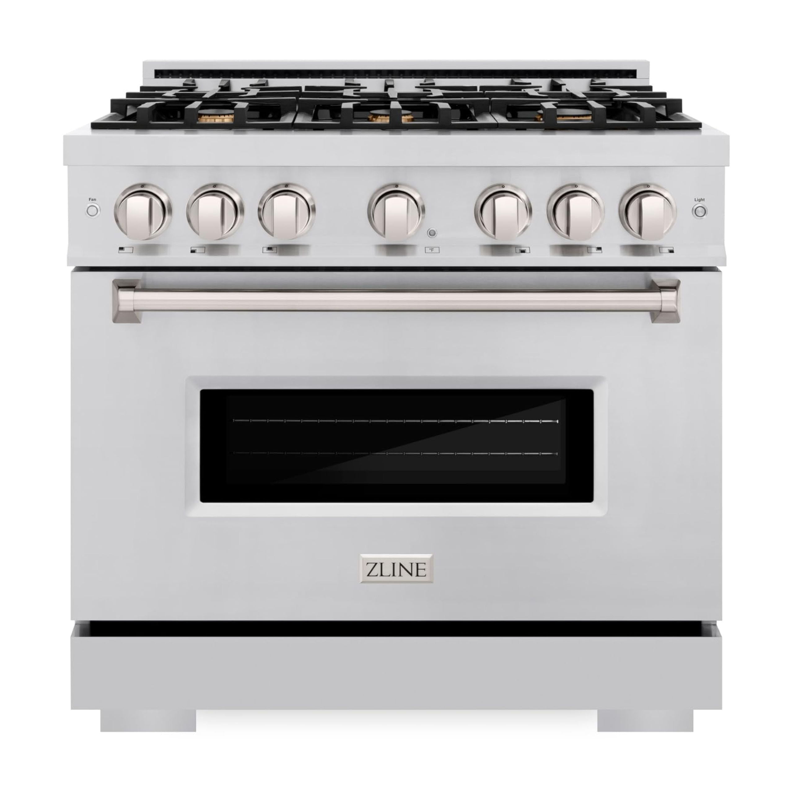 ZLINE 36 in. 5.2 cu. ft. Classic Gas Range with Convection Gas Oven in Stainless Steel with 6 Brass Burners (CGR-BR-36)