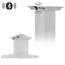 ZLINE 36" CrownSoun Island Mount Range Hood in Stainless Steel with Built-in Speakers, KE2iCRN-BT-36