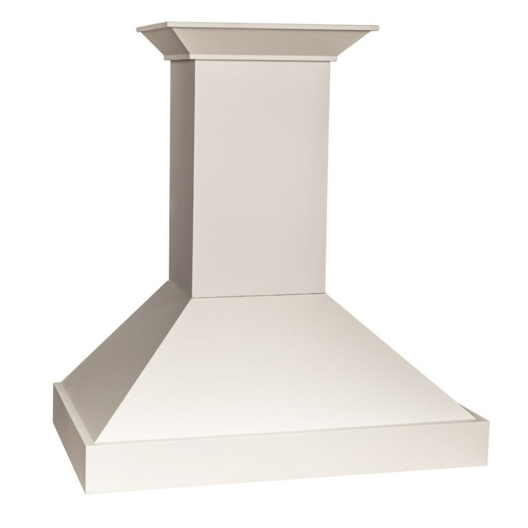 ZLINE 36 in. Wooden Wall Mount Range Hood in White Includes
