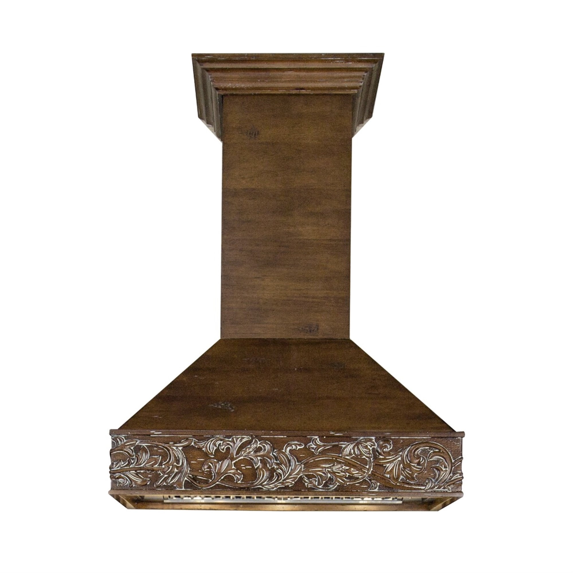 Walnut and Stainless Steel 42'' Wall Mounted Range Hood with Remote Blower