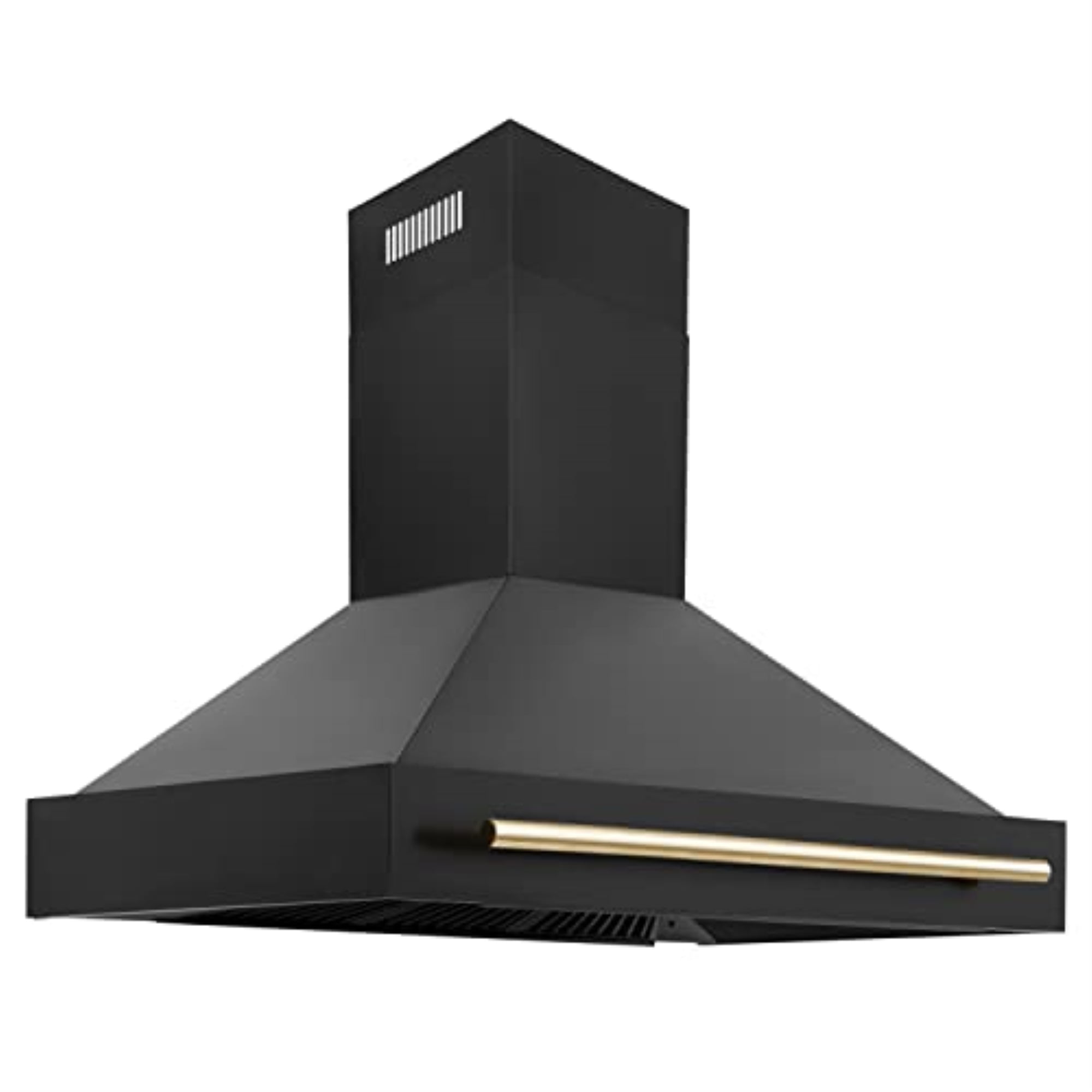 ZLINE 48 Black Stainless Steel Range Hood with Gold Handle (BS655Z-48-G)