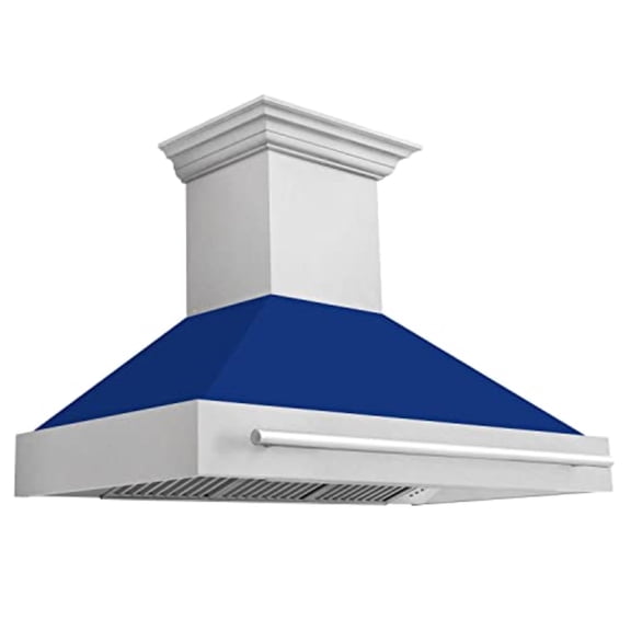 ZLINE 48" DuraSnow Stainless Steel Range Hood with Blue Matte Shell (8654SNX-BM48)