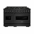 thumbnail image 1 of ZLINE 48 in. 6.7 cu. ft. Classic Double Oven Gas Range in Black Stainless Steel with 8 Brass Burners (CGRB-BR-48), 1 of 3