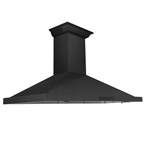 48" ZLINE CrownSound Ducted Vent Wall Mount Range Hood in Black Stainless Steel with Built-in Bluetooth Speakers (BSKBNCRN-BT-48)