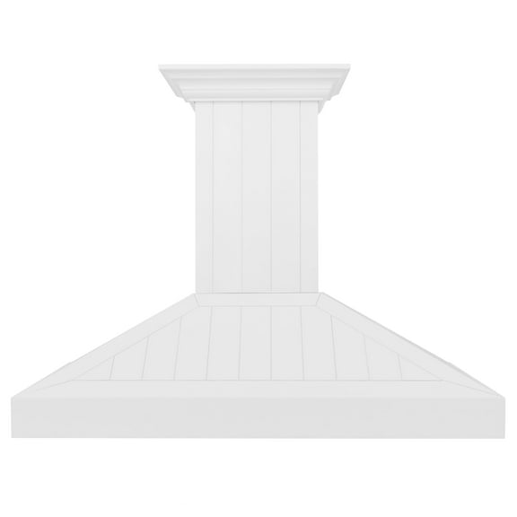 ZLINE 48 in. Wooden Wall Mount Range Hood in Shiplap Bright White Finish (KPWW-48)