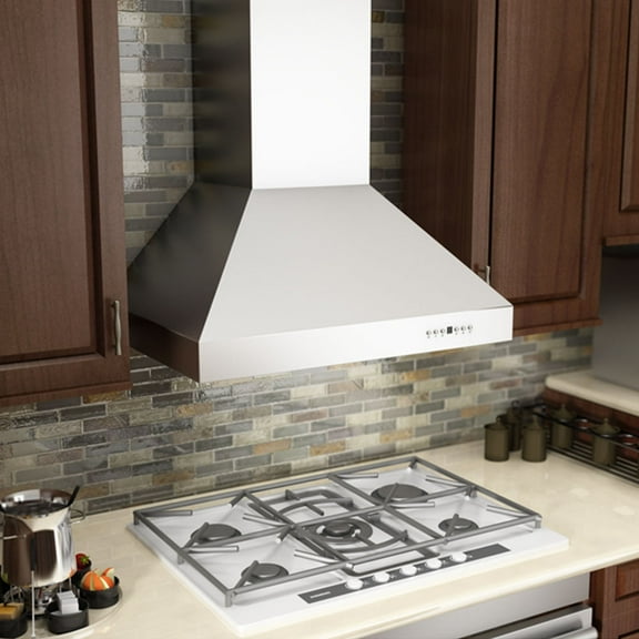 ZLINE 36 in. Professional Wall Mount Range Hood in Stainless Steel with Crown Molding (667CRN-36)