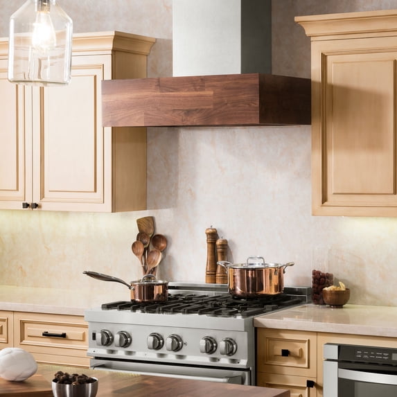 ZLine 681W48 48 In. 1200 Cfm Designer Series Wooden Wall Mount Range Hood In Butcher Block (681w-48)