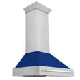 thumbnail image 1 of ZLINE 36 In. Wall Mount Range Hood in DuraSnow Stainless Steel with Blue Gloss Shell and Stainless Steel Handle (8654SNX-BG-36), 1 of 5