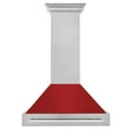 thumbnail image 1 of ZLINE 36 In. Wall Mount Range Hood in DuraSnow Stainless Steel with Red Matte Shell and Stainless Steel Handle (8654SNX-RM-36), 1 of 5