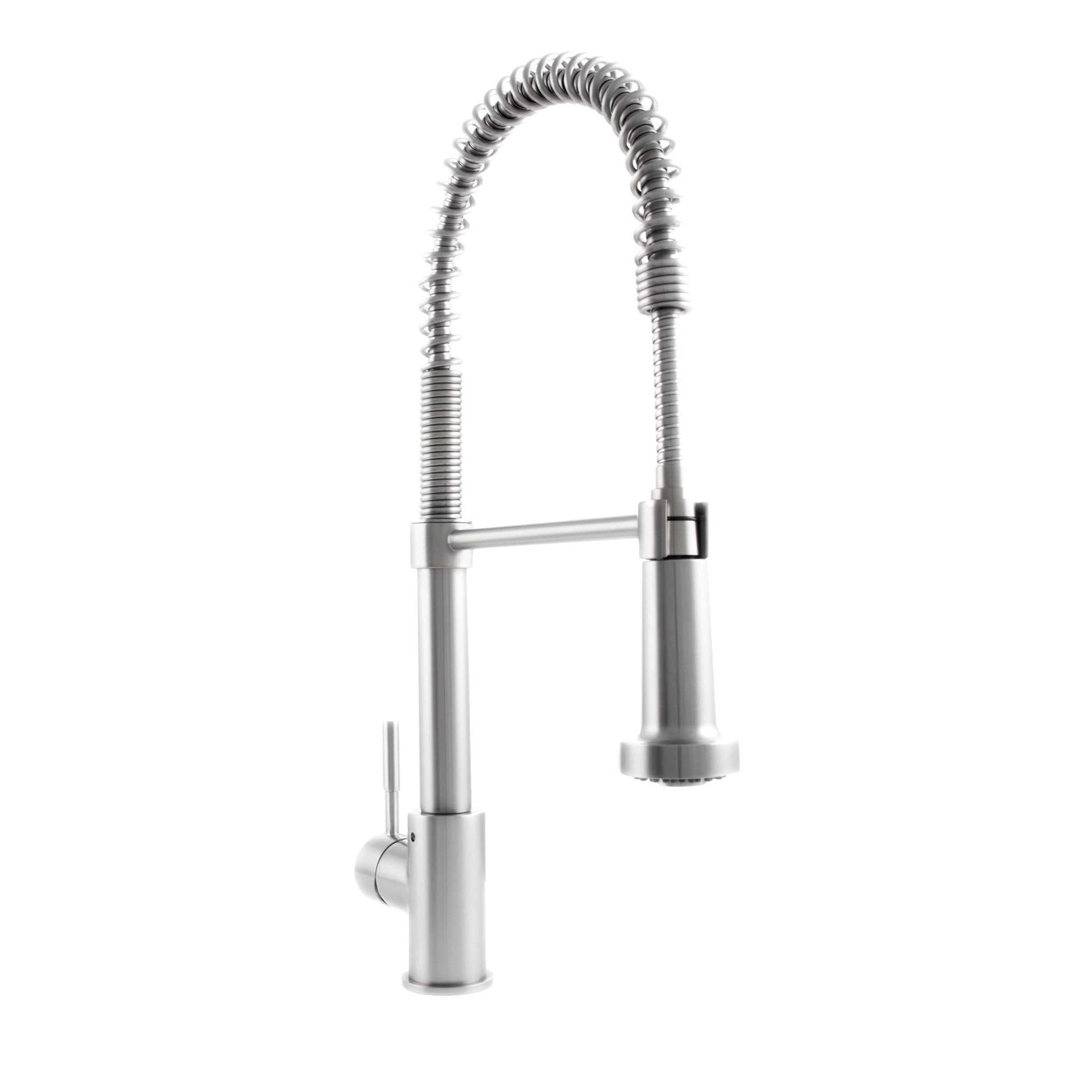 Brushed Nickel Pull-Out Spray Kitchen Faucet with 360-Degree Swivel