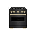 thumbnail image 1 of ZLINE Autograph Edition 30 in. 4.2 cu. ft. Classic Gas Range with 4 Burner Cooktop and Convection Gas Oven in Black Stainless Steel and Champagne Bronze Accents (CGRBZ-30-CB), 1 of 2