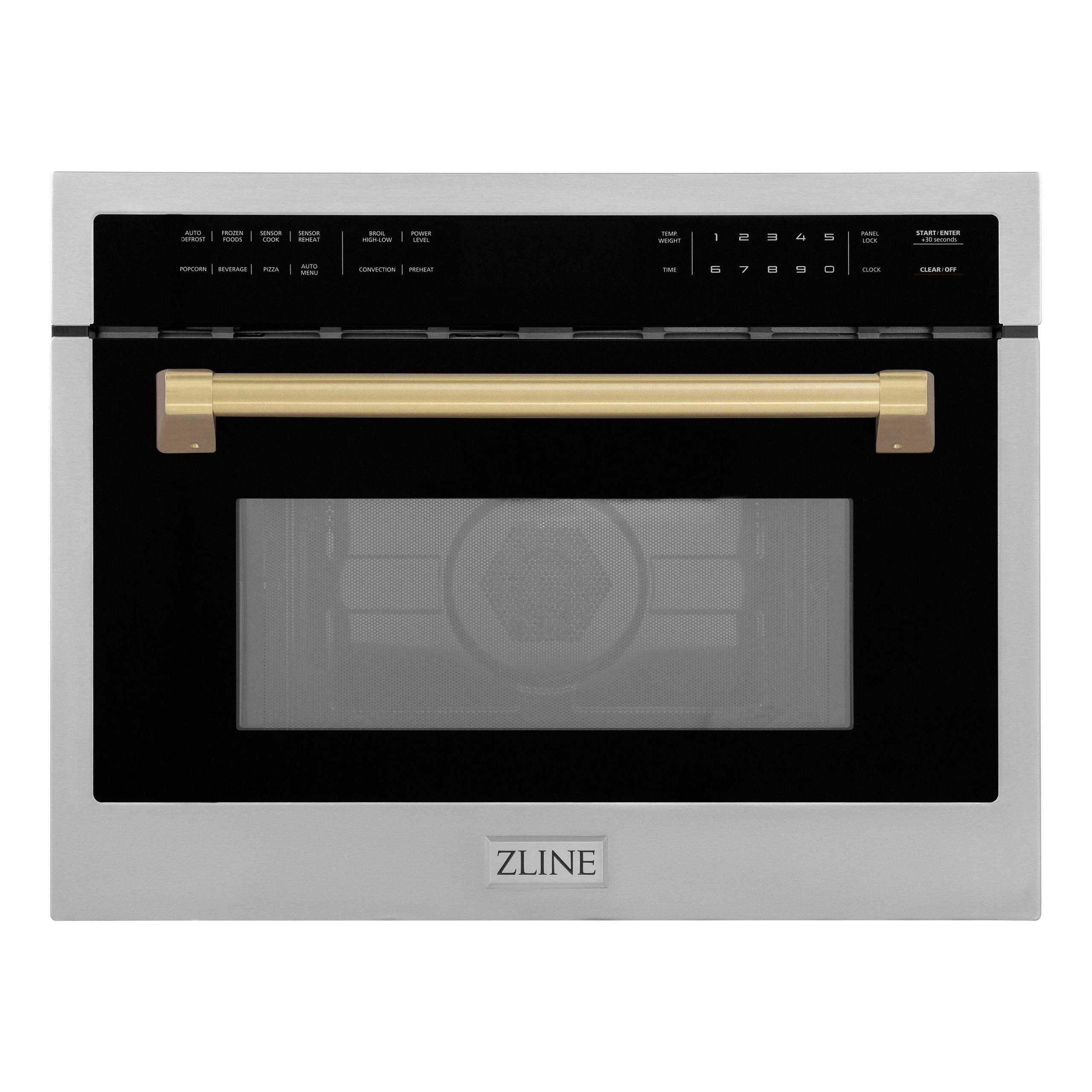 24" Stainless Steel Convection Microwave with Bronze Handle