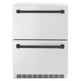 thumbnail image 1 of ZLINE Autograph Edition 24 in. Touchstone 168 Can Outdoor-Rated Dual Refrigerator Drawer with Stainless Steel Doors and Matte Black Handles (RDSOZ-ST-24-MB), 1 of 2