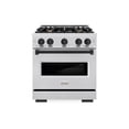 thumbnail image 1 of ZLINE Autograph Edition 30 in. 4.2 cu. ft. Classic Gas Range with 4 Burner Cooktop and Convection Gas Oven in DuraSnow Stainless Steel and Matte Black Accents (CGRSZ-30-MB), 1 of 2