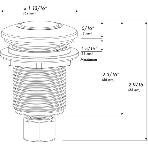 ZLINE Autograph Edition Air Switch Button in Polished Gold for Garbage Disposal (DBM-PG)$$Tools & Hardware Other