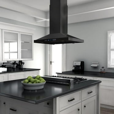 ZLINE 36 in. Island Mount Range Hood in Black Stainless Steel (BSGL2iN-36)