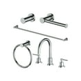 thumbnail image 1 of ZLINE Emerald Bay Bathroom Package with Faucet, Towel Rail, Hook, Ring and Toliet Paper Holder in Chrome, 1 of 1