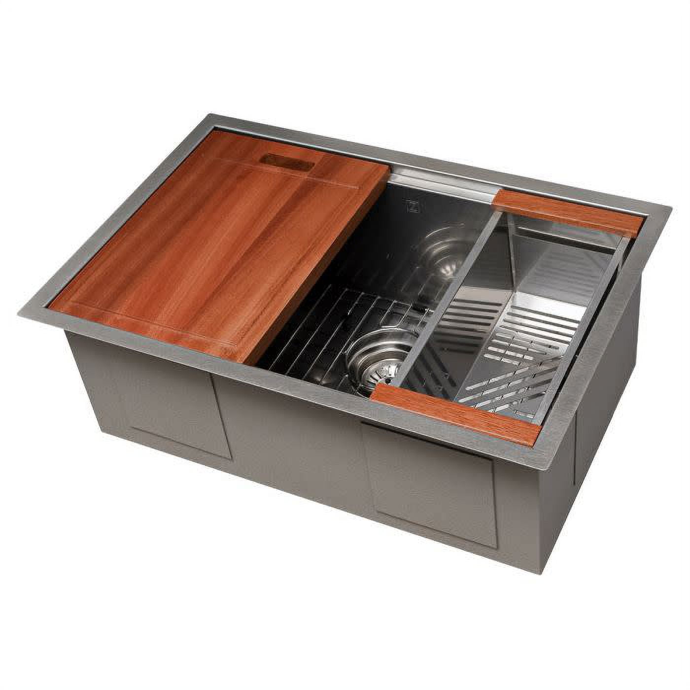 27 in. Workstation Rounded Corners Undermount Ledge Kitchen