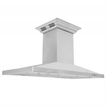 ZLINE 42" CrownSound Island Mount Range Hood in Stainless Steel with Built-in Speakers, GL2iCRN-BT-42