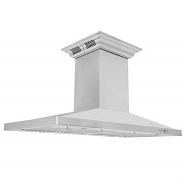 ZLINE 42" CrownSound Island Mount Range Hood in Stainless Steel with Built-in Speakers, GL2iCRN-BT-42