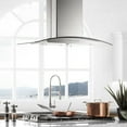 thumbnail image 1 of ZLINE 36 In. Island Mount Range Hood In Stainless Steel & Glass with Built-in CrownSound Bluetooth Speakers (GL5iCRN-BT-36), 1 of 27