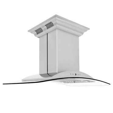 ZLINE 30" CrownSound Island Mount Range Hood in Stainless Steel with Built-in Speakers, GL9iCRN-BT-30