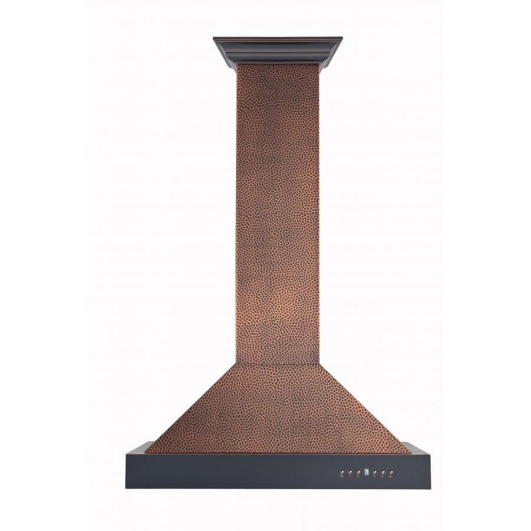 36" Hand-Hammered Copper Convertible Wall Mount Range Hood